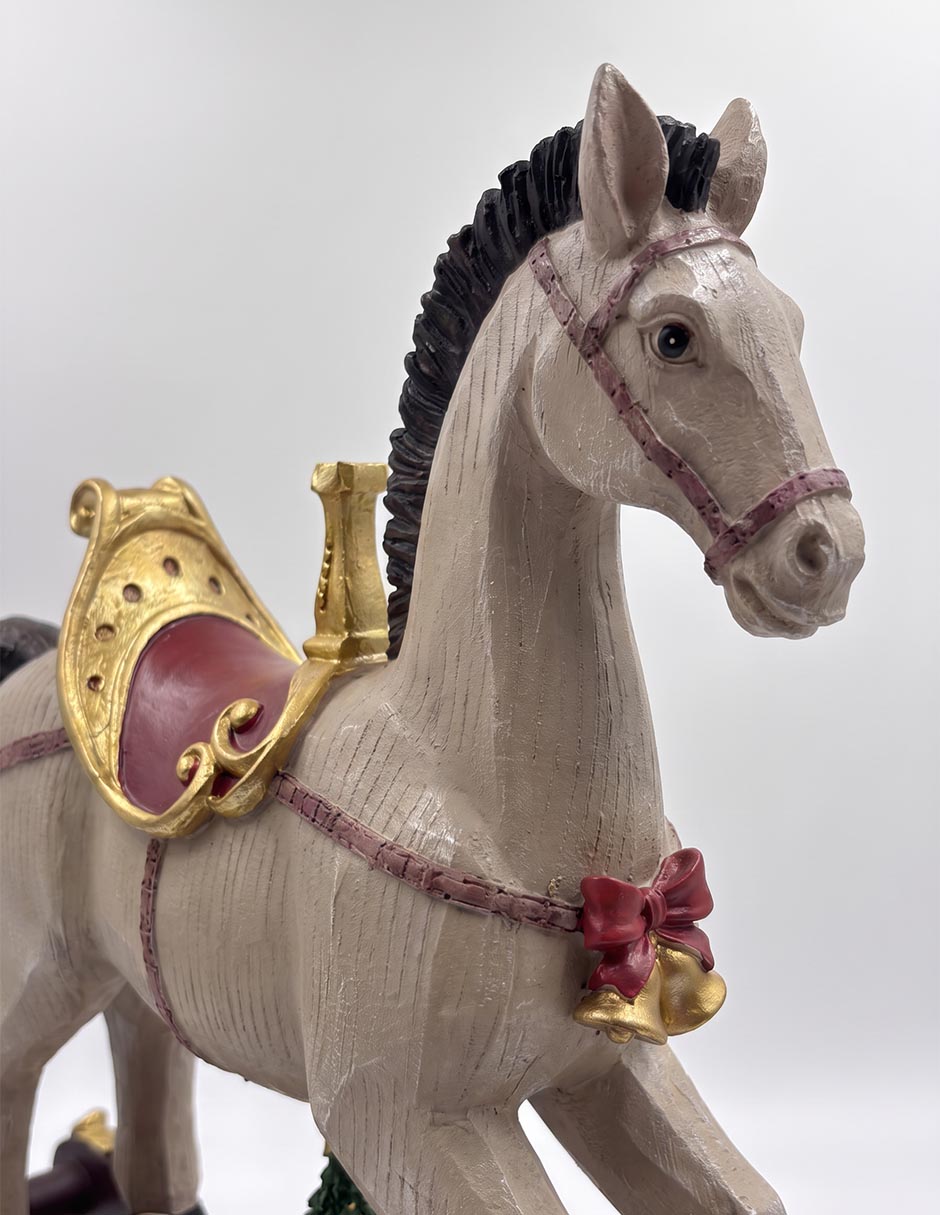 CABALLO NAVIDEÑO CON MUSICA Y LED 50 CM CABALLO NAVIDEÑO CON MUSICA Y LED 50 CM