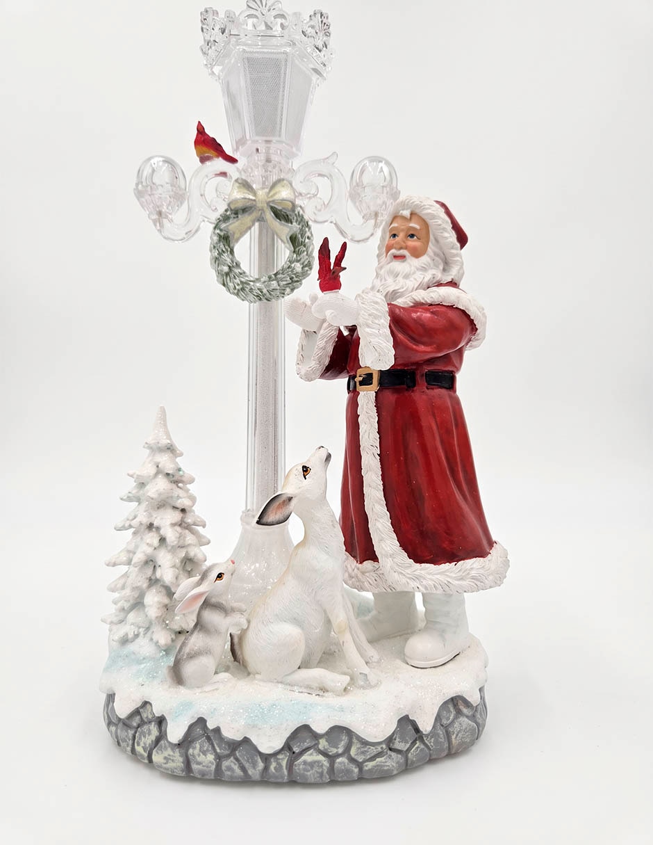 Figura decorativa Navideña de Faro Santa Claus de cerámica
