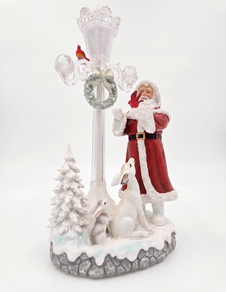 Figura decorativa Navideña de Faro Santa Claus de cerámica 4