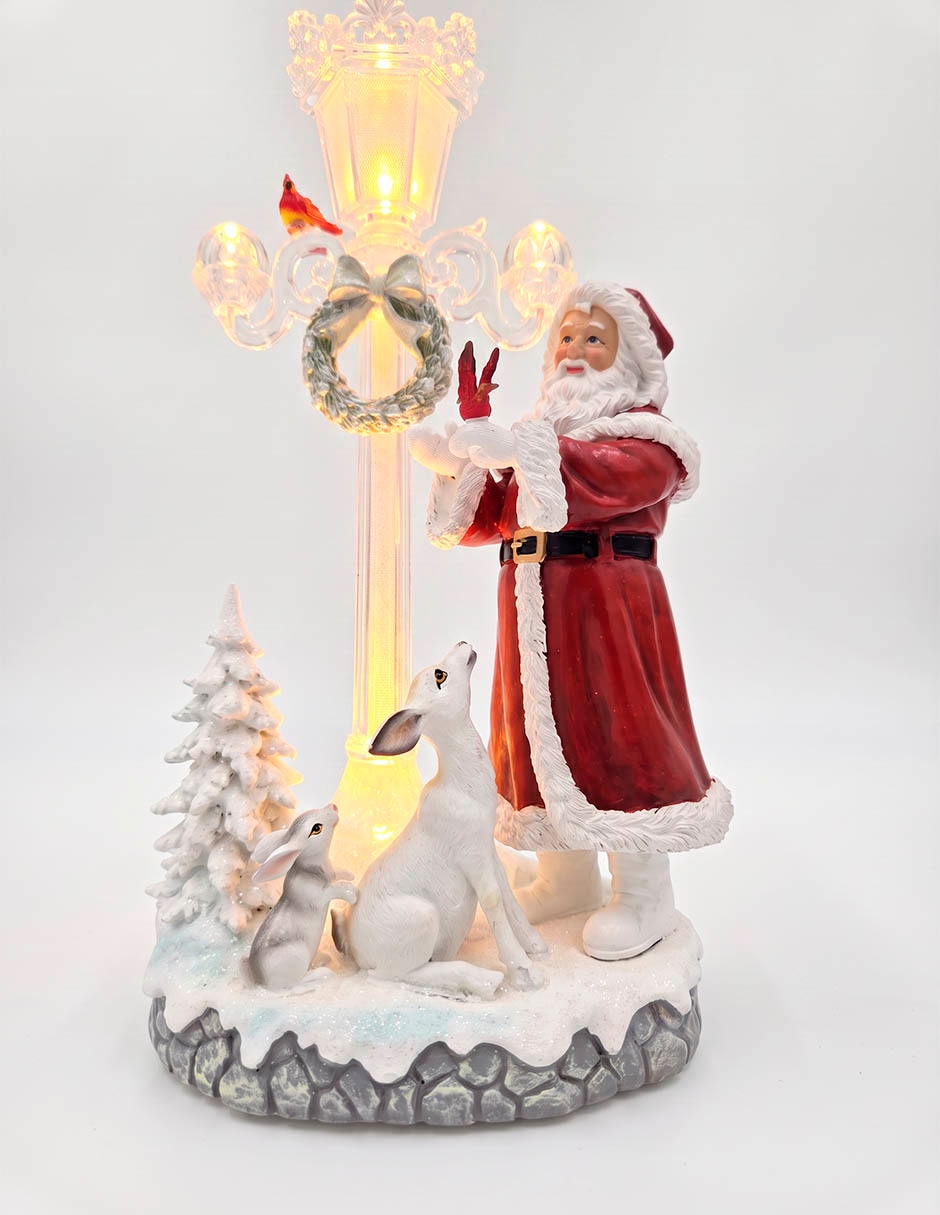 Figura decorativa Navideña de Faro Santa Claus de cerámica 2