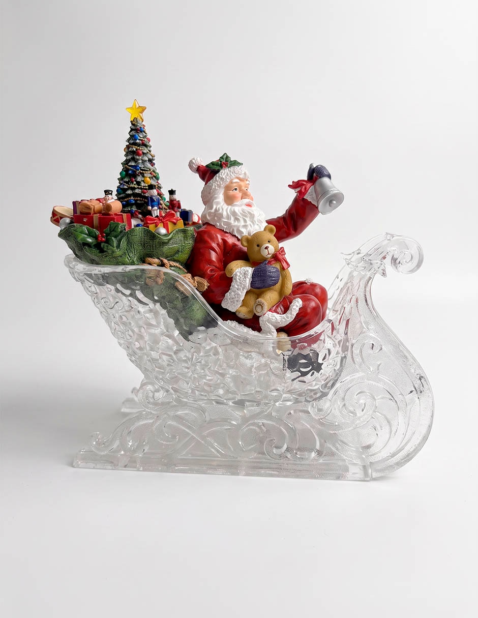 Figura decorativa navideña de trineo Santa Claus Figura decorativa navideña de trineo Santa Claus