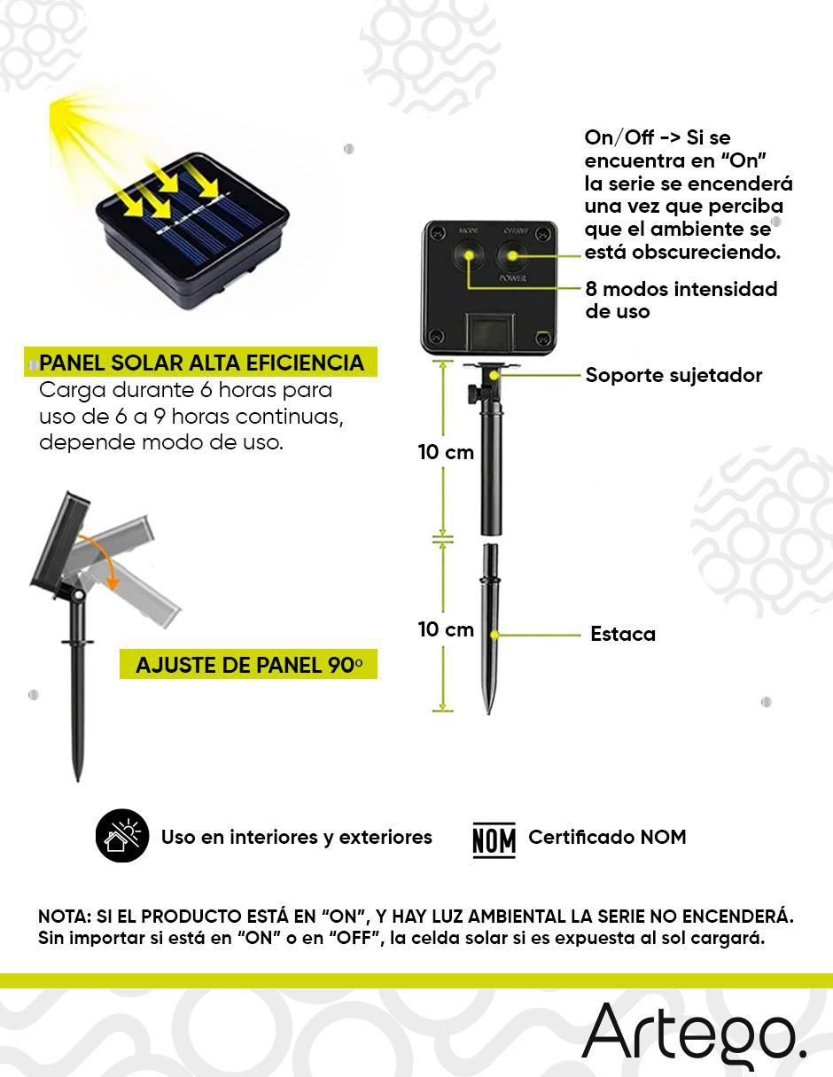 Set luces LED Solar con 100 focos