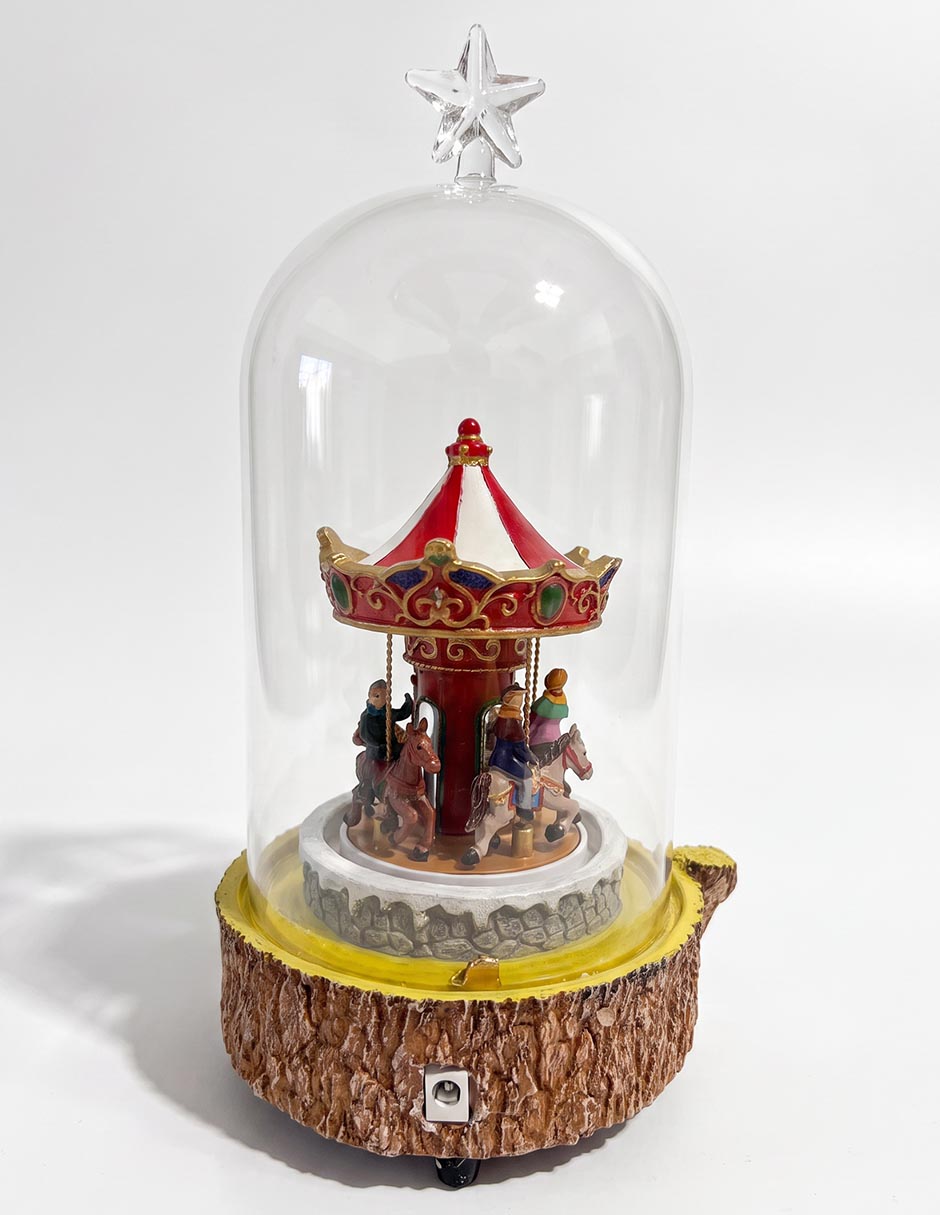 Figura decorativa navideña de carrusel christmas spirit
