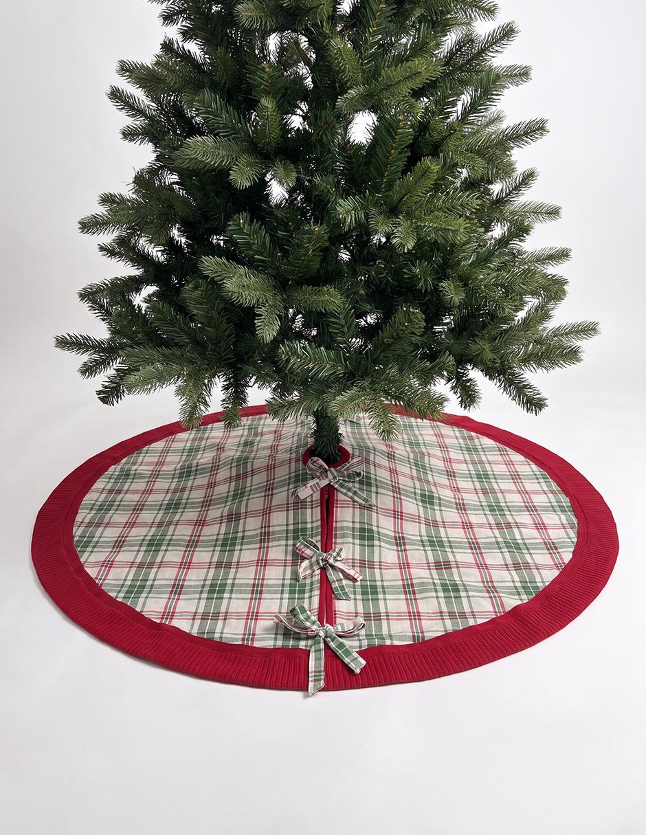 Pie de árbol estampado a cuadros 2