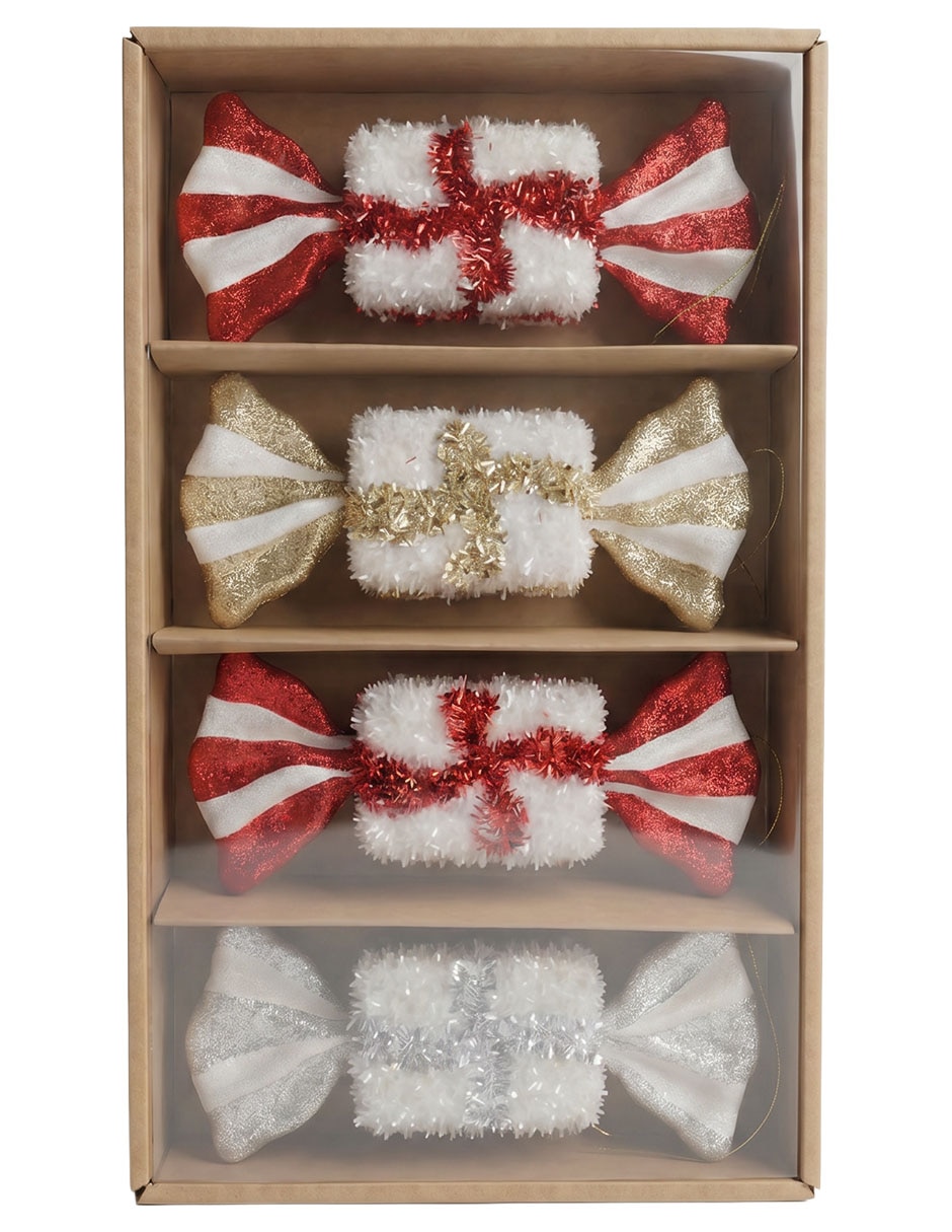 Set ornamento de navidad moño Set ornamento de navidad moño