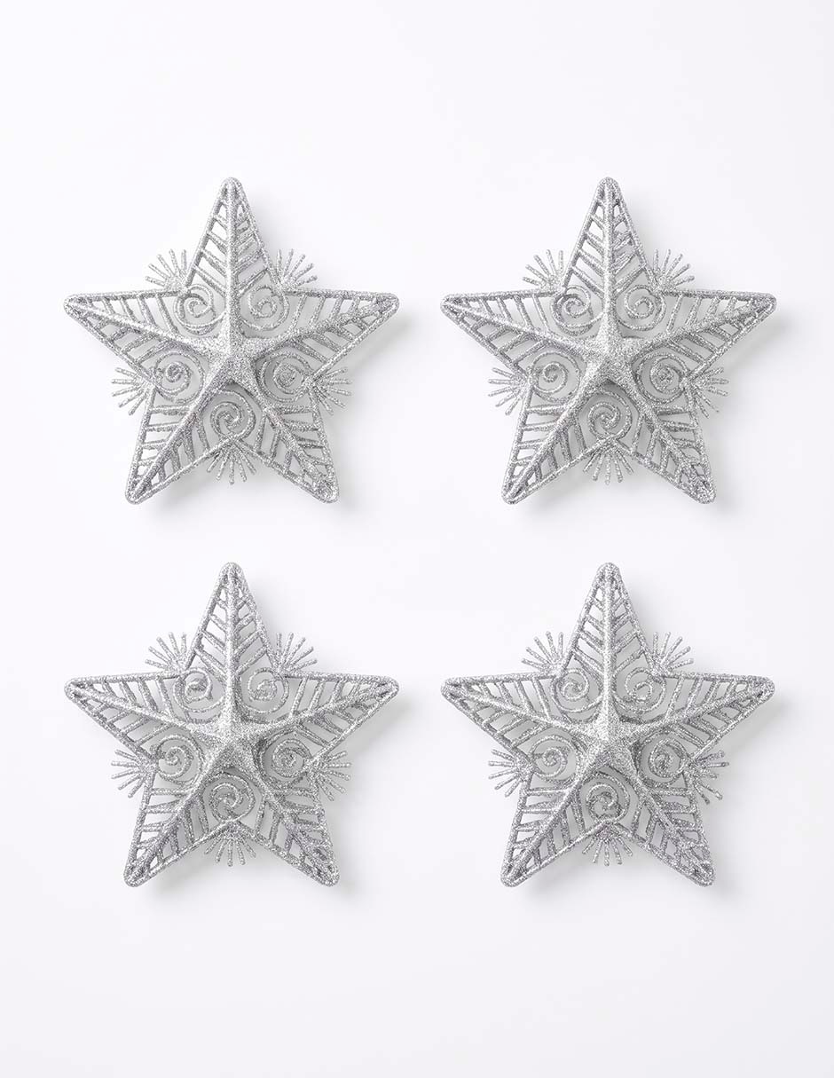 Set de ornamentos navideños con forma de estrella