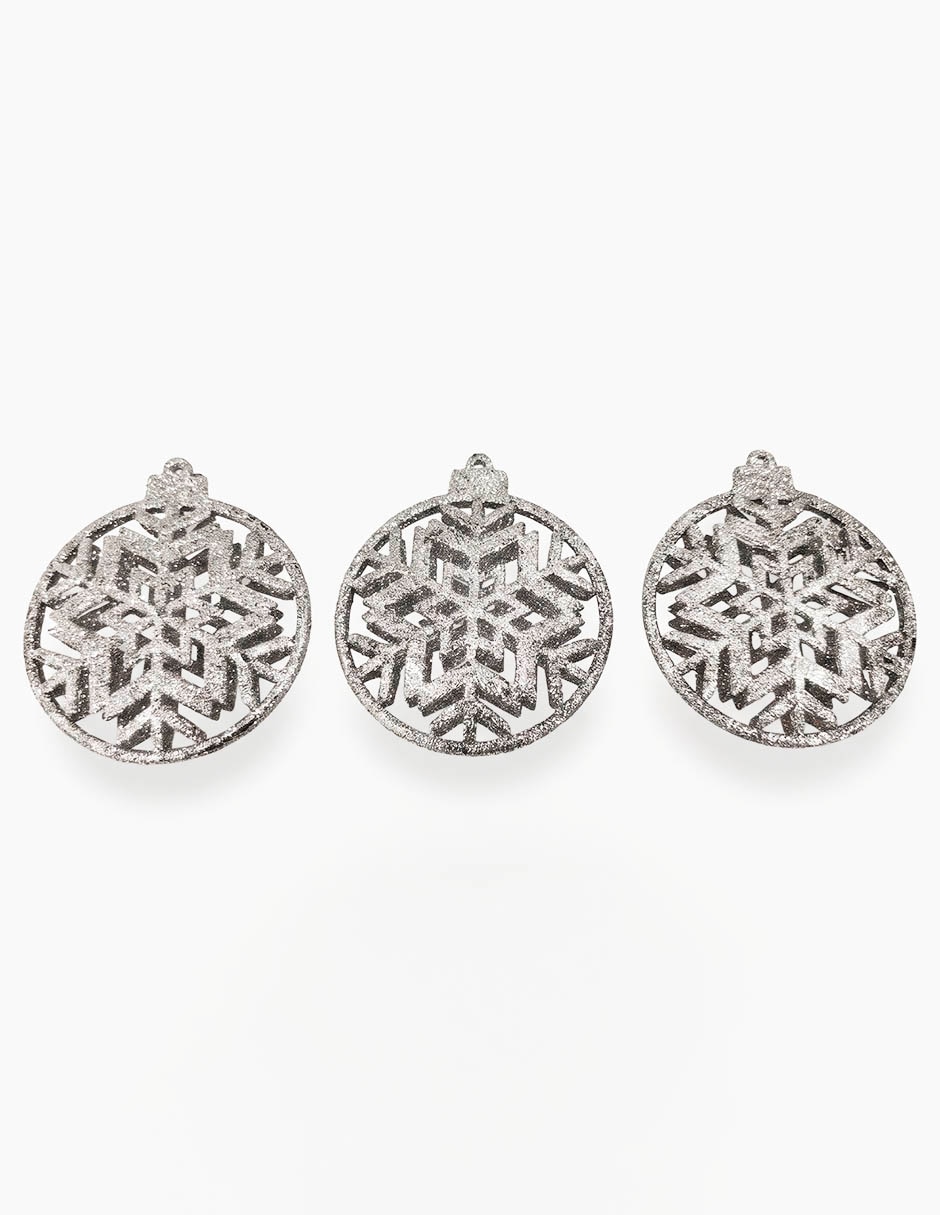 Set de ornamentos navideños con forma de copo de nieve 1