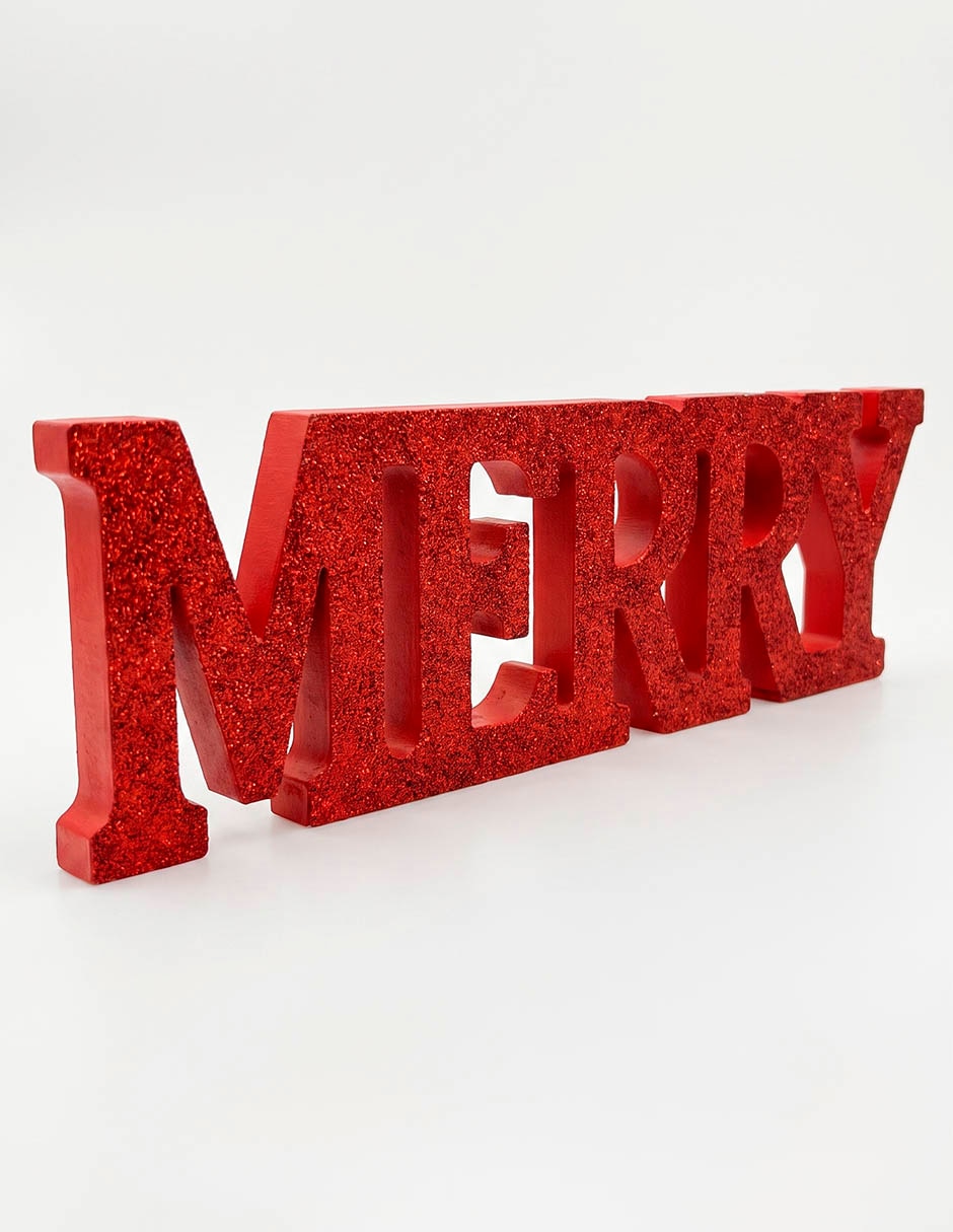 Figura decorativa navideña de letras de madera 3