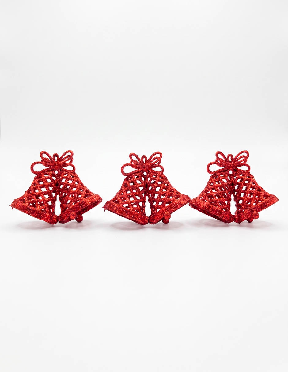 Set de ornamentos navideños con forma de campanas 1