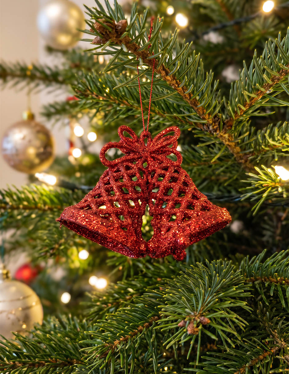 Set de ornamentos navideños con forma de campanas