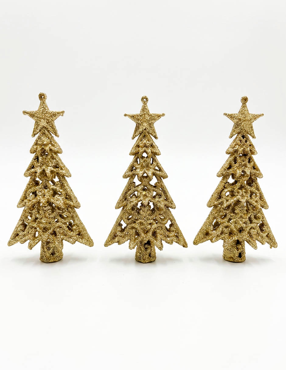 Set de ornamentos navideños con forma de pino 1