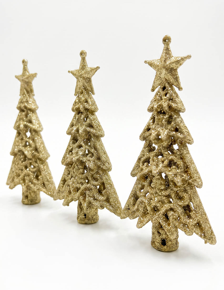 Set de ornamentos navideños con forma de pino 2
