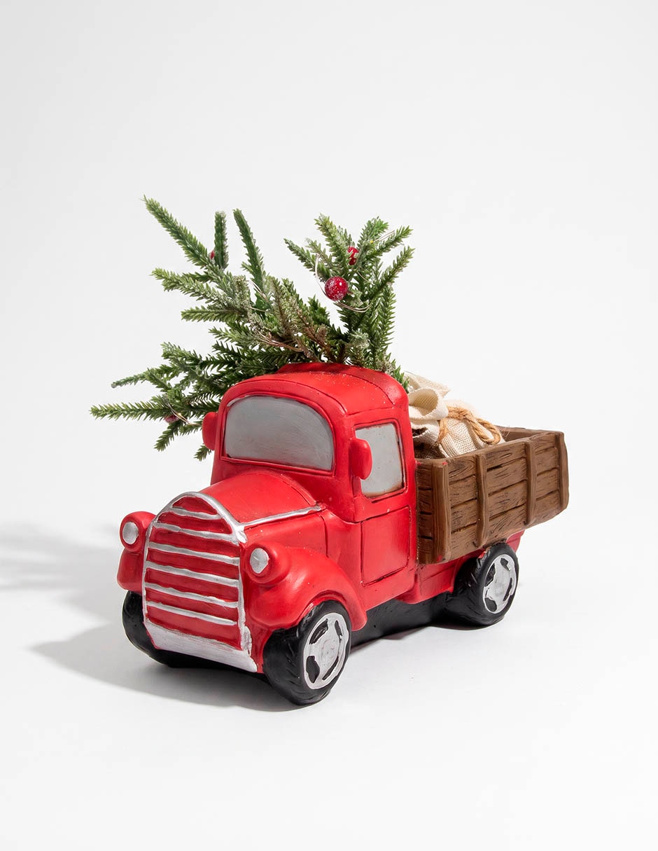 Figura decorativa navideña de camioneta Figura decorativa navideña de camioneta