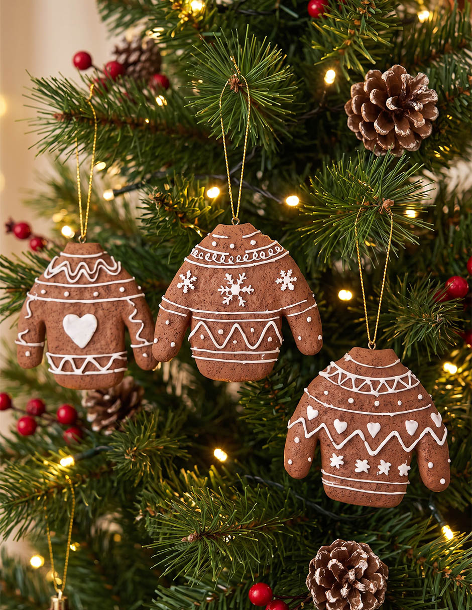 Set de ornamentos navideños de suéter 2