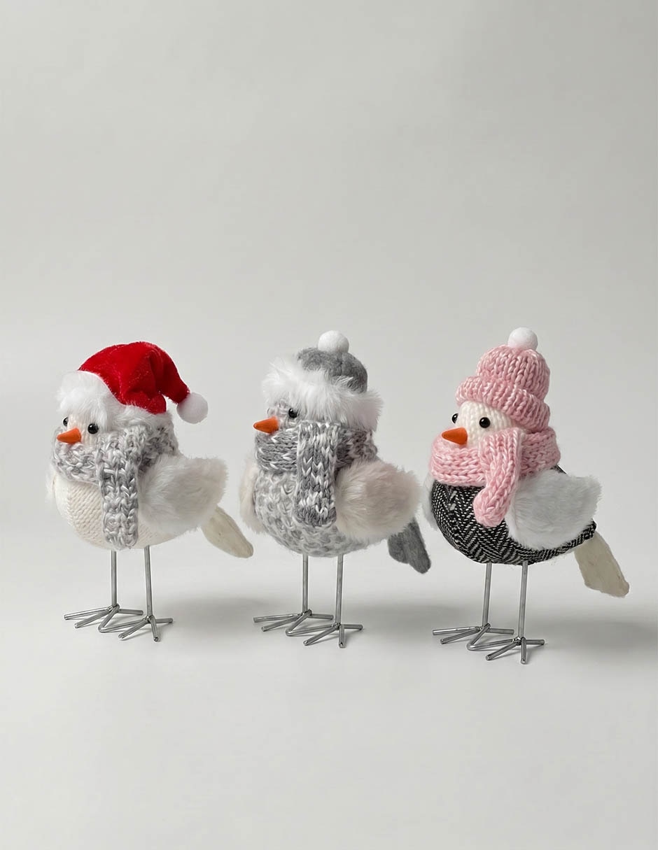 Set ornamento de navidad pájaro 3