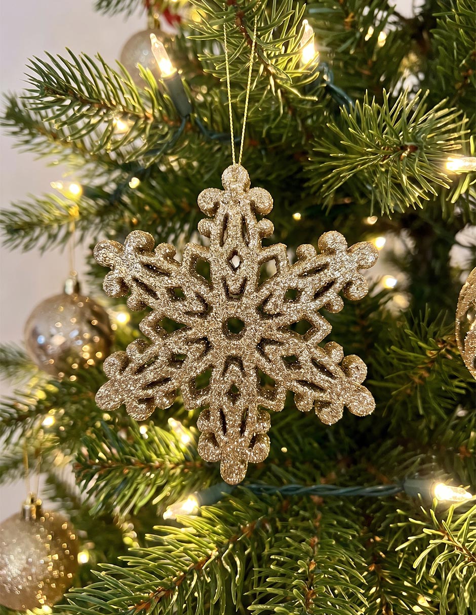 Set de ornamentos navideños copo de nieve 2