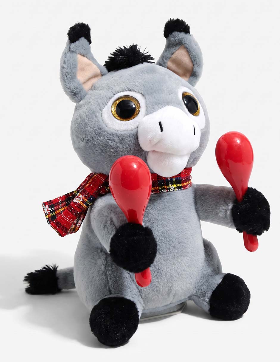 Peluche navideño de burro de 15 cm 1