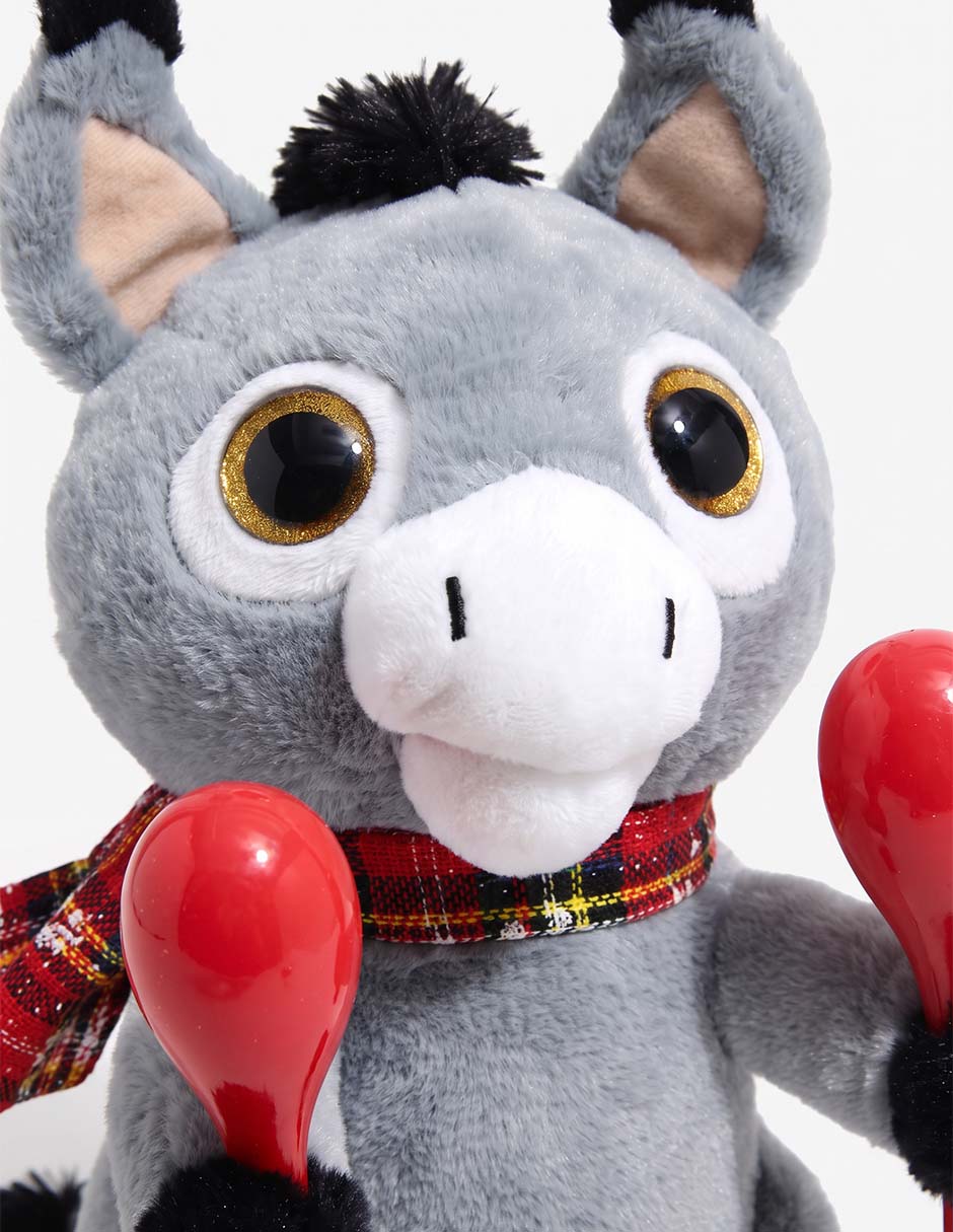 Peluche navideño de burro de 15 cm 3