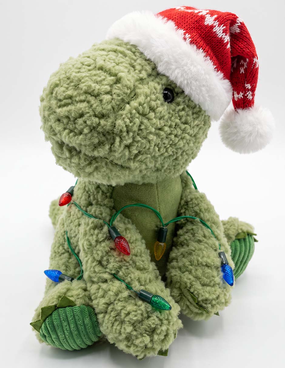 Peluche navideño de dinosaurio de 24 cm Peluche navideño de dinosaurio de 24 cm