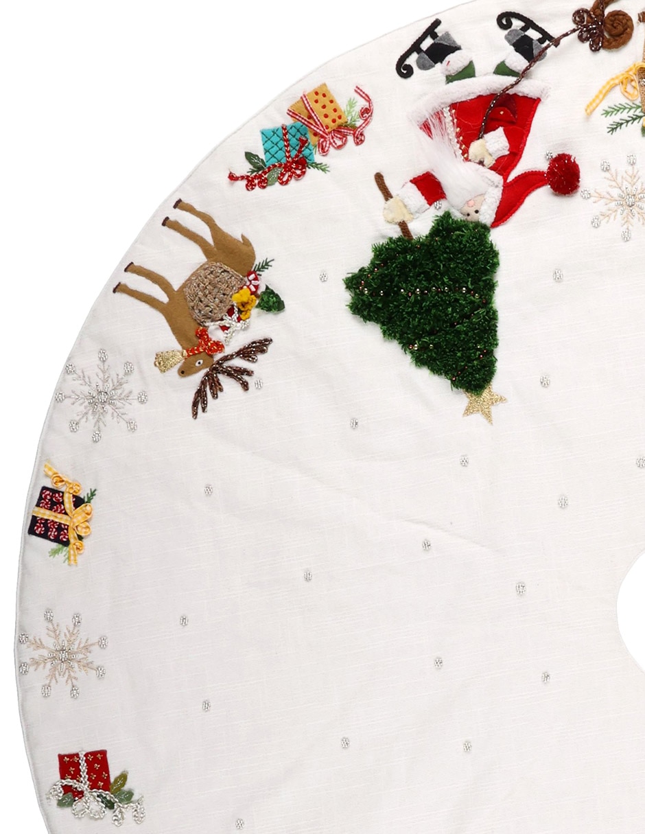 Pie de árbol estampado navideño 2