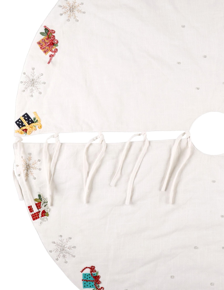 Pie de árbol estampado navideño 3