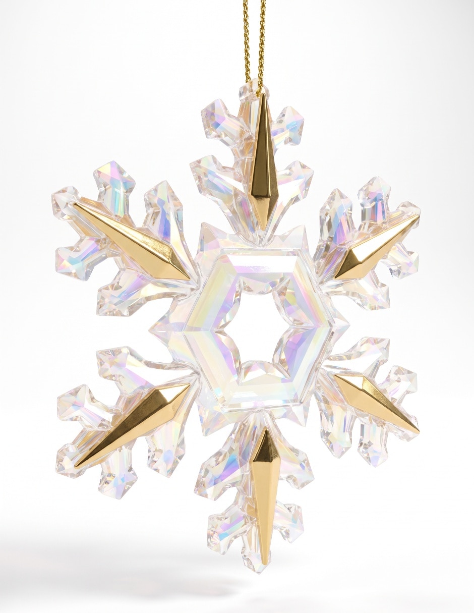 Ornamento navideño copo de nieve Metallic 2