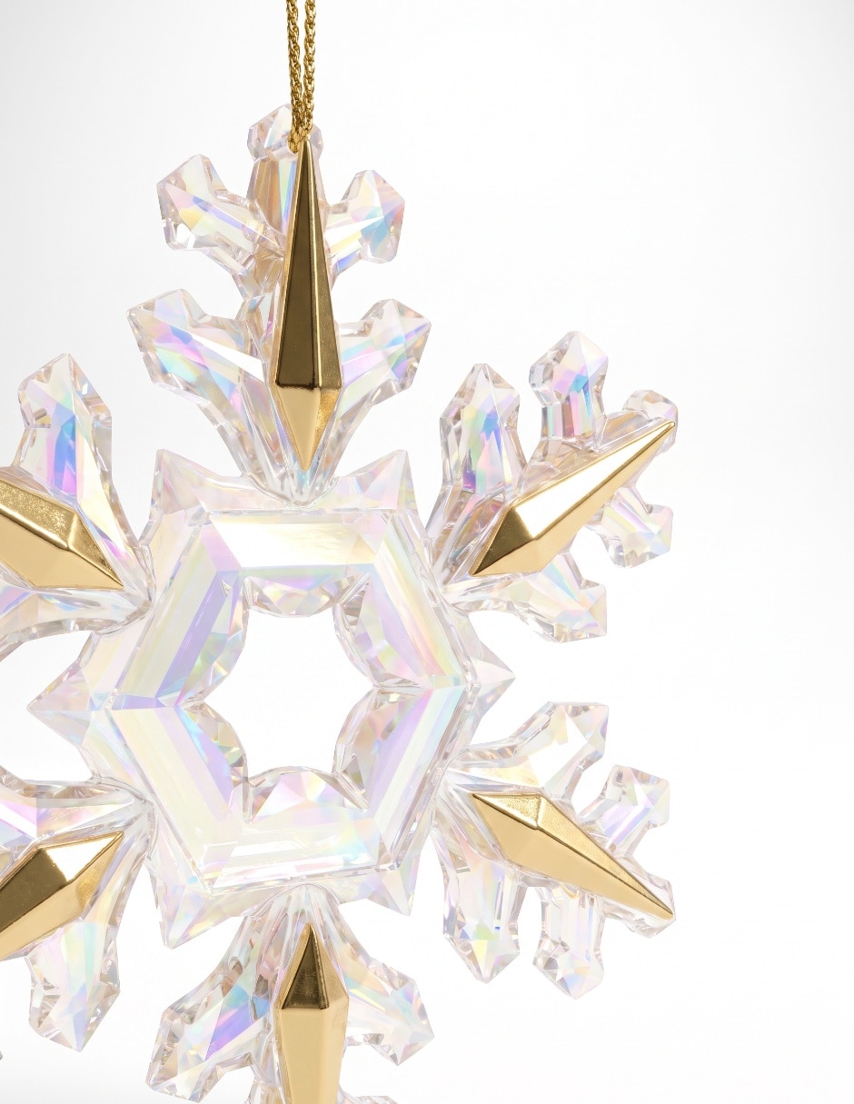 Ornamento navideño copo de nieve Metallic 3