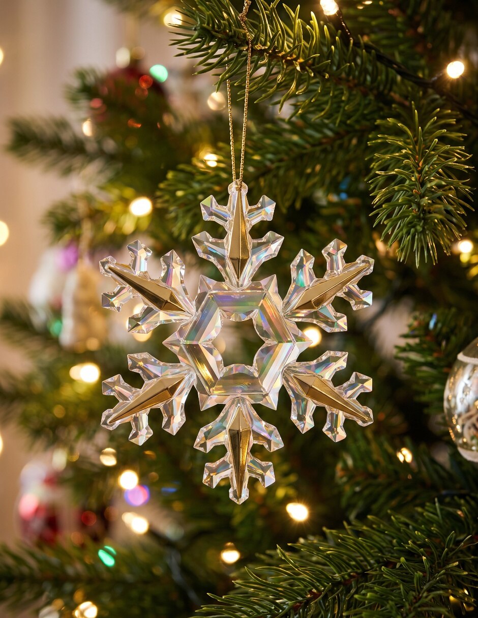 Ornamento navideño copo de nieve Metallic 4
