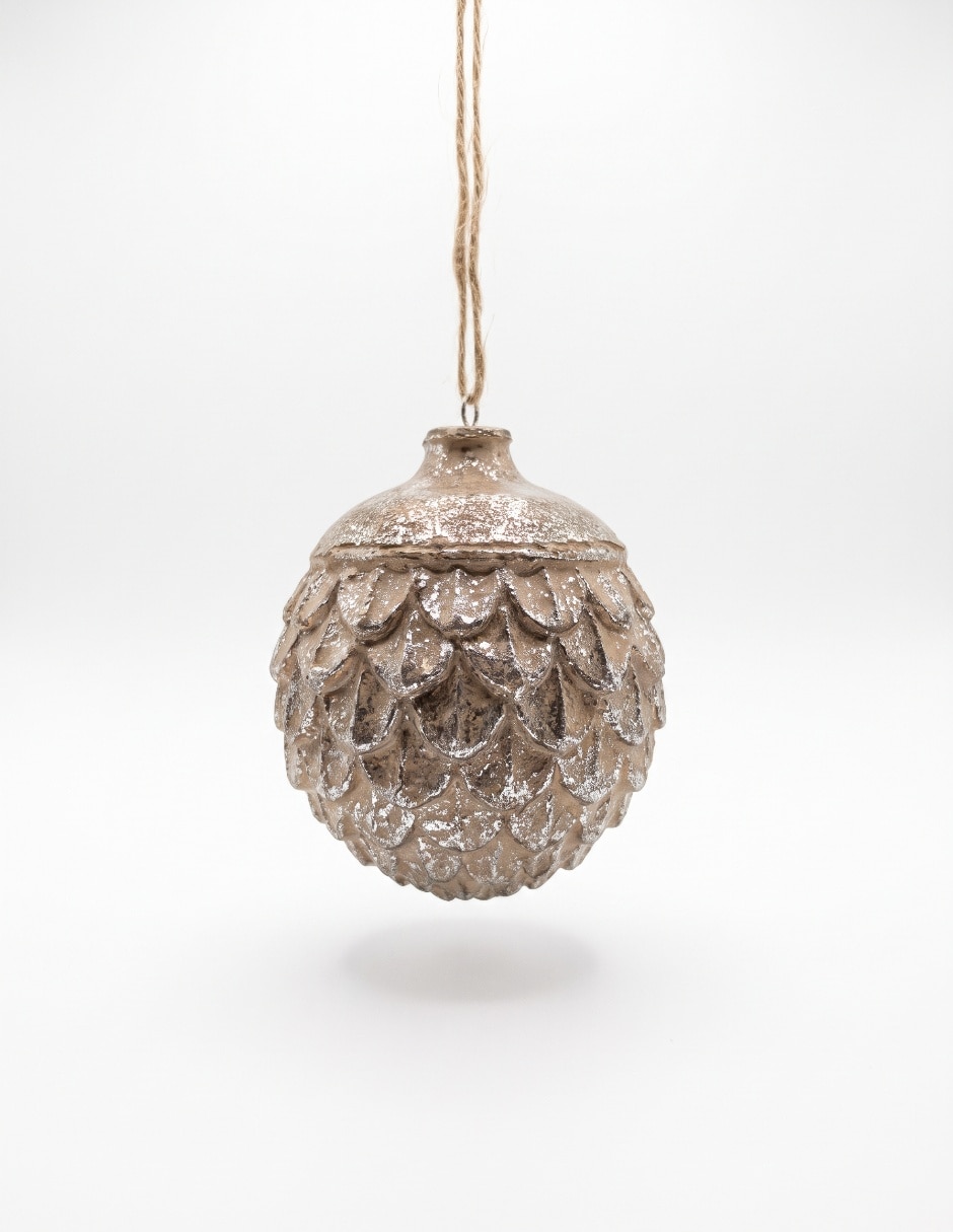 Ornamento navideño piña metallic