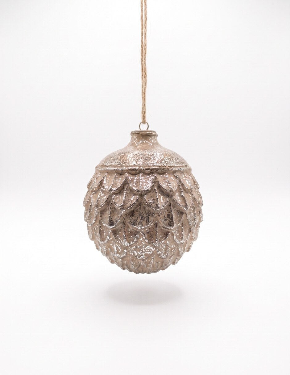 Ornamento navideño piña metallic 2