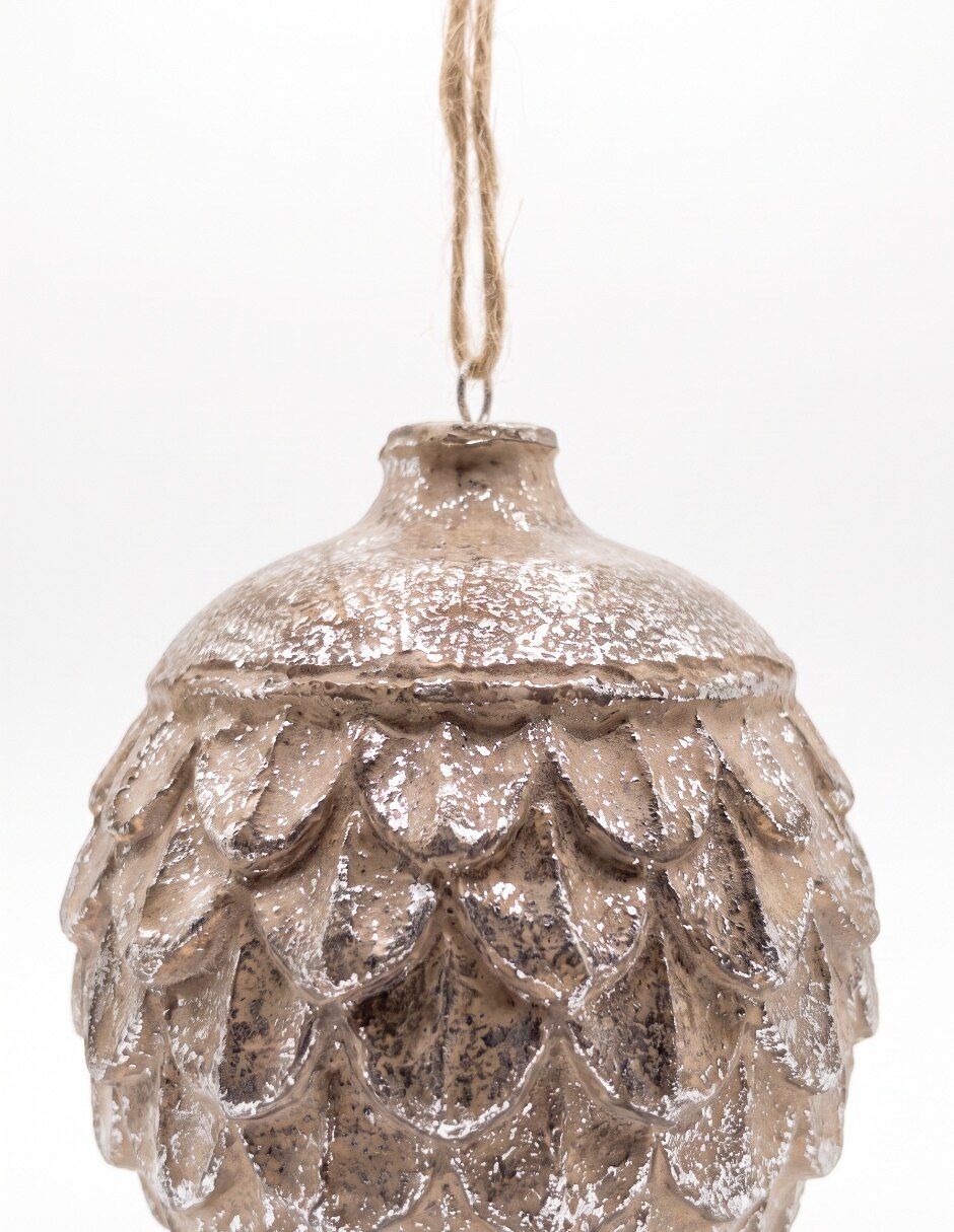 Ornamento navideño piña metallic 4