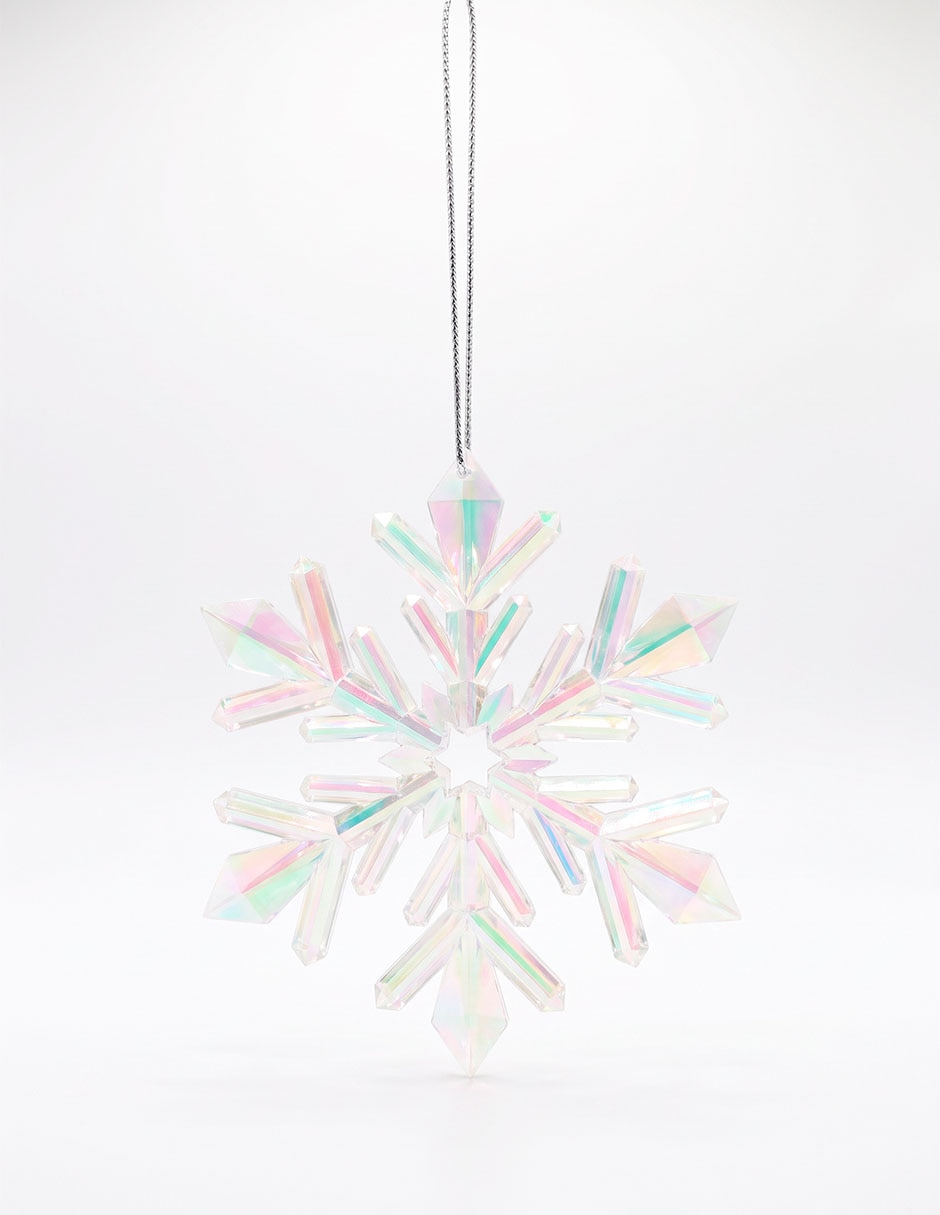 Ornamento navideño copo de nieve Rosa