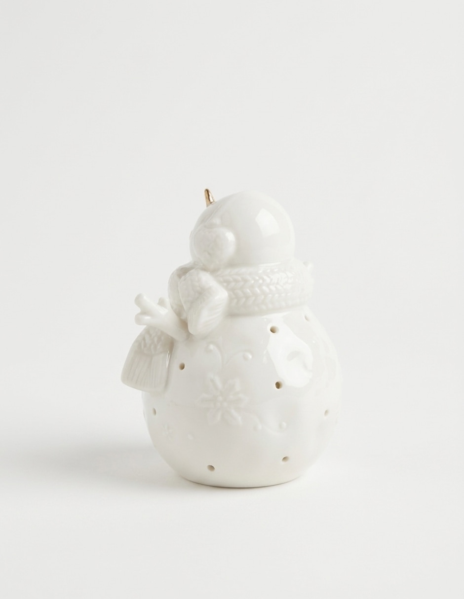 Figura decorativa snowman de porcelana 2