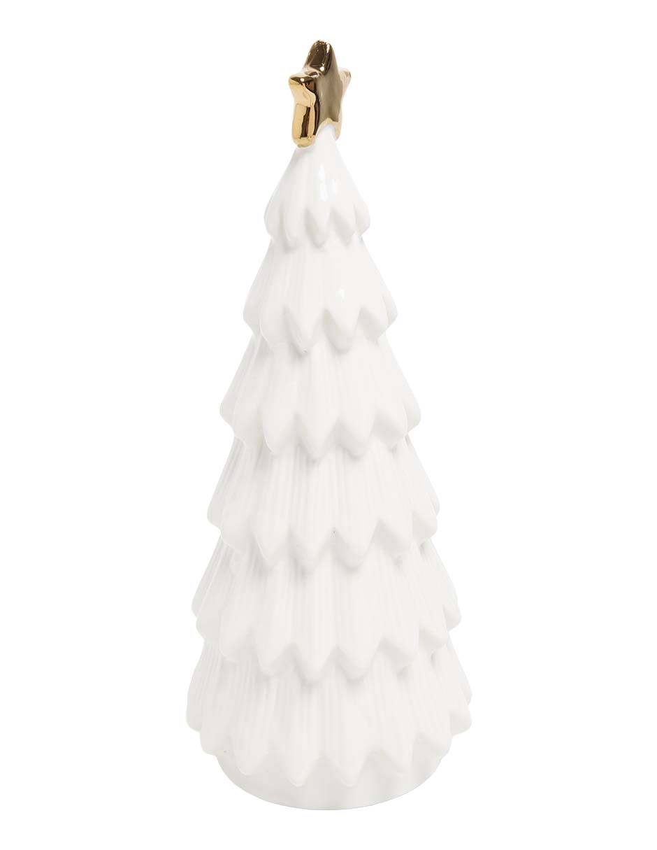 Figura decorativa navideña de árbol villa de porcelana 3