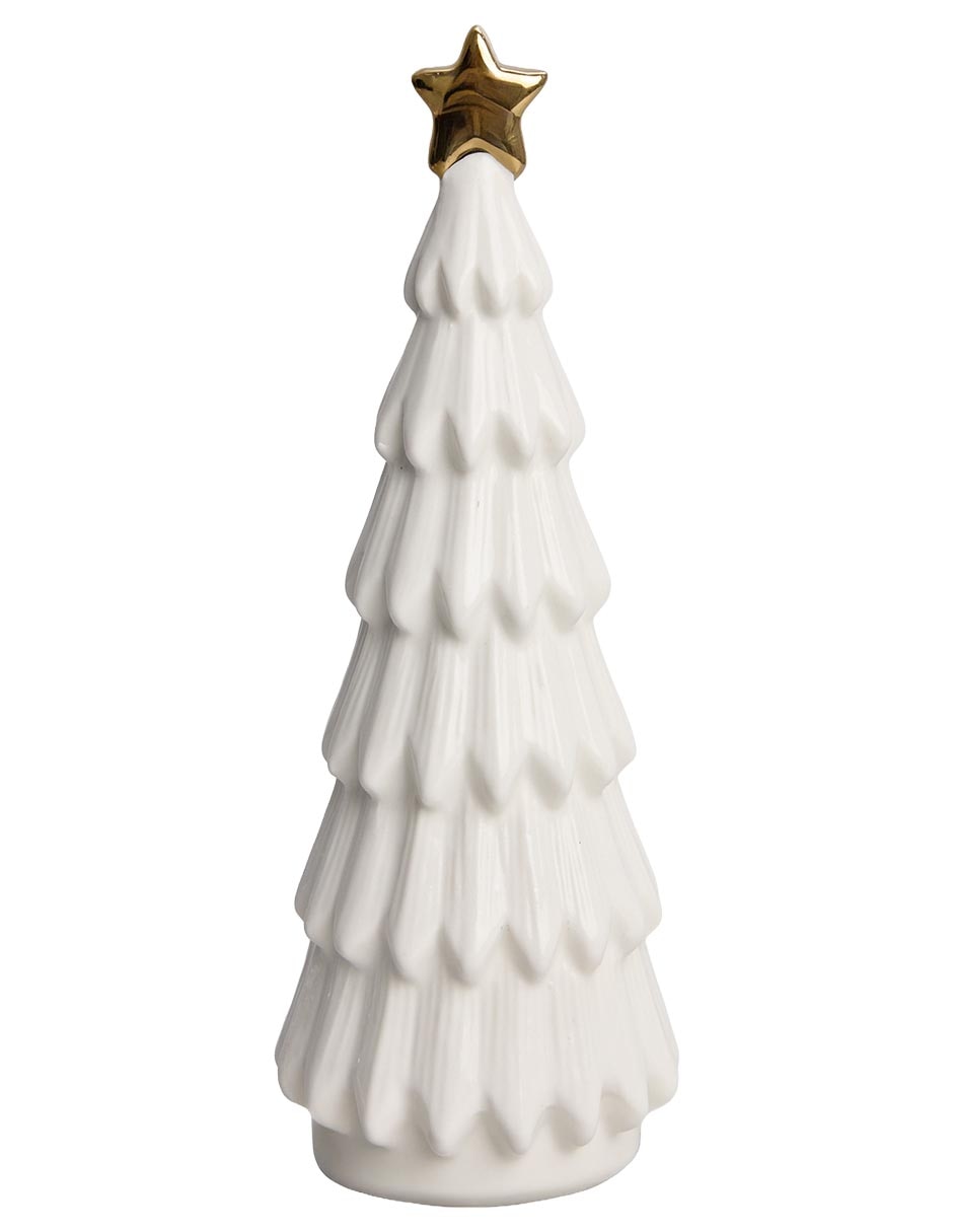 Figura decorativa navideña de árbol villa de porcelana 1