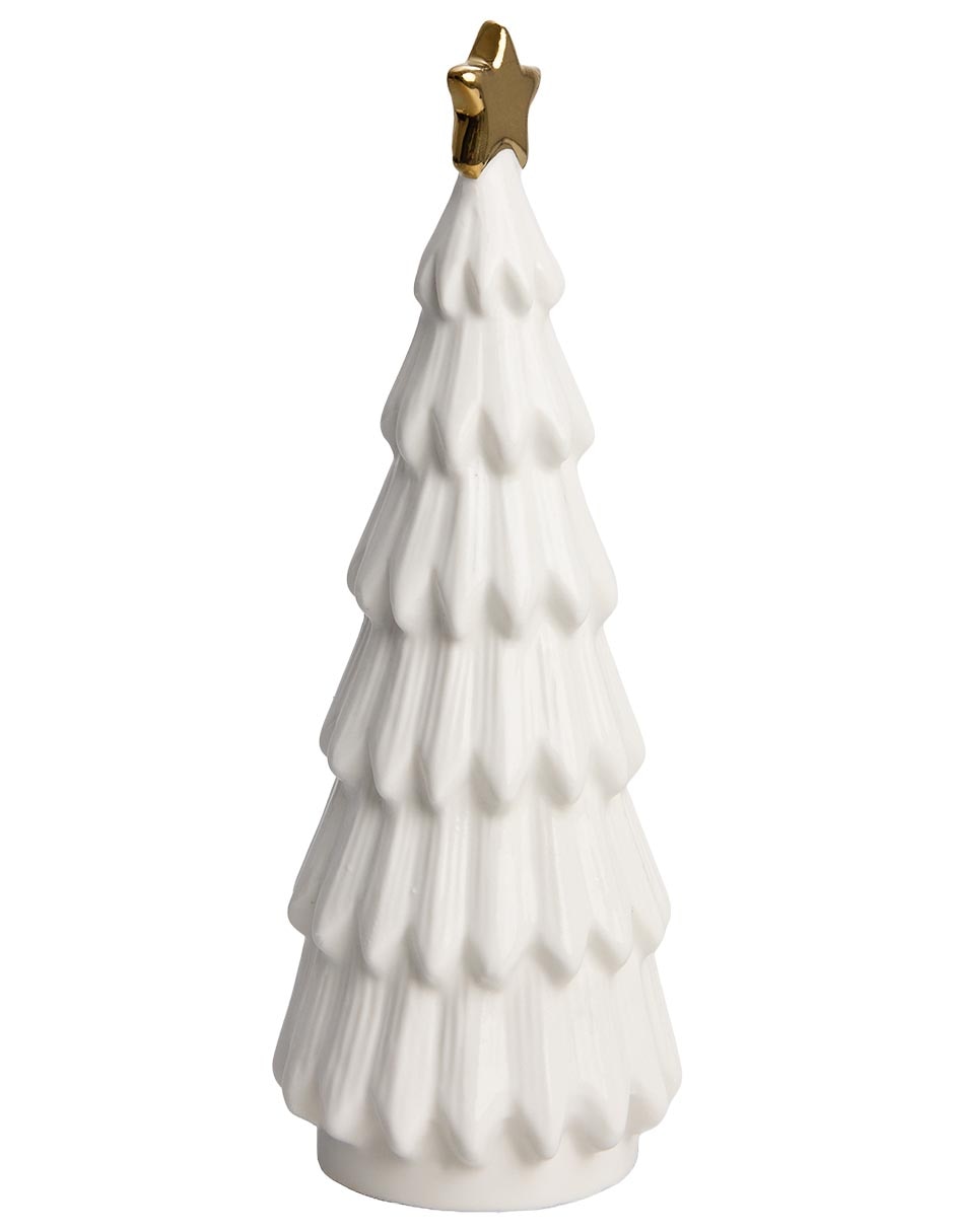 Figura decorativa navideña de árbol villa de porcelana 3