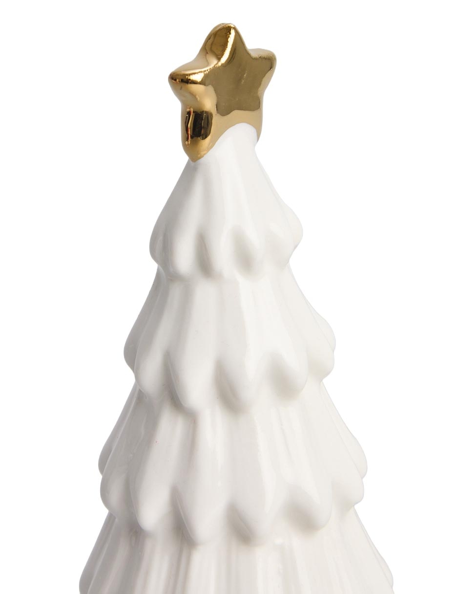 Figura decorativa navideña de árbol villa de porcelana 2