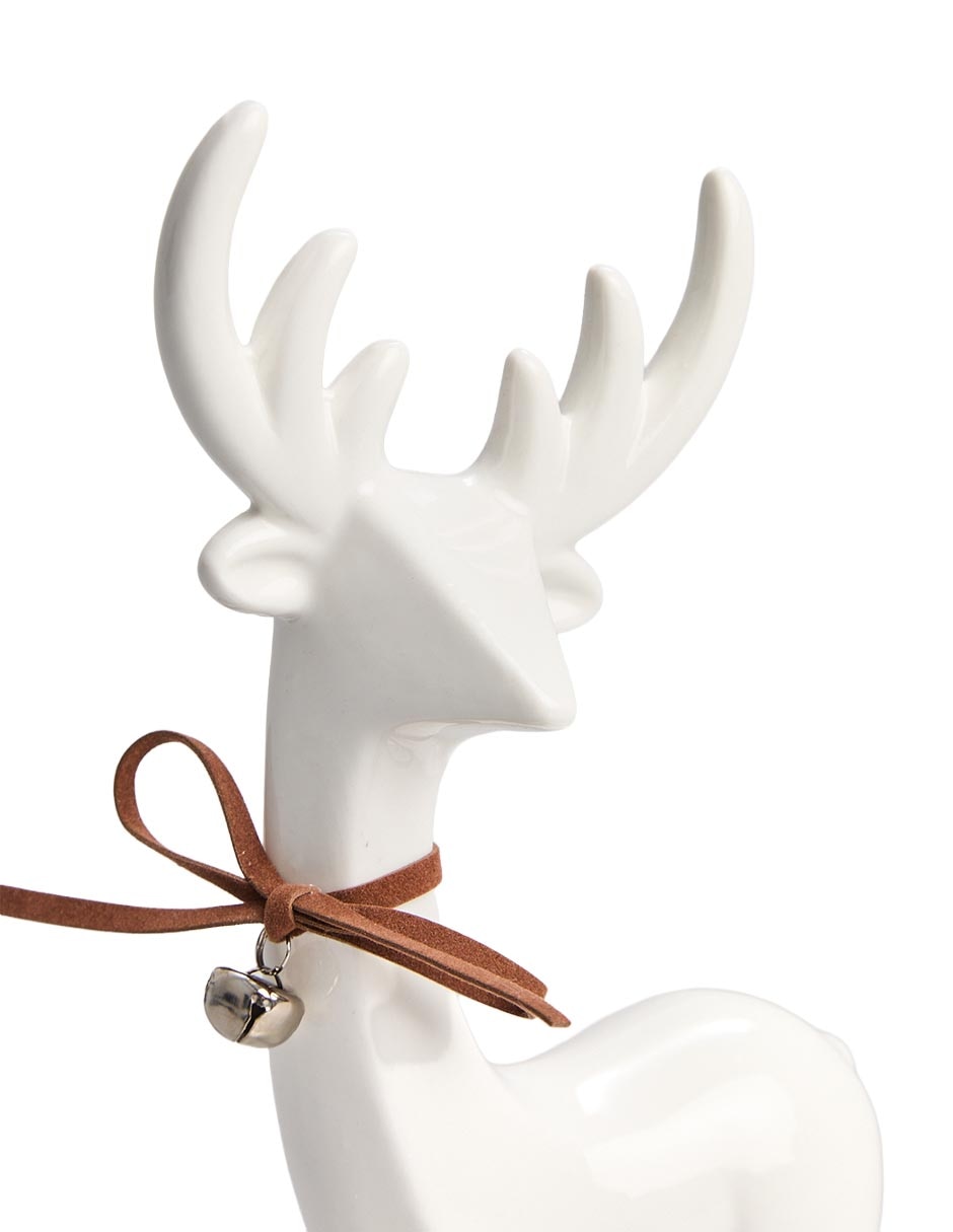 Figura decorativa navideña de reno villa de porcelana 2