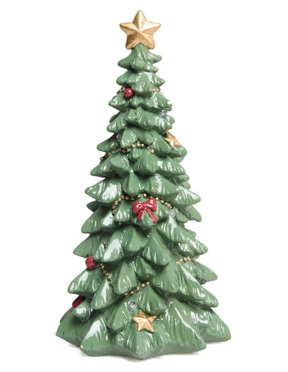 Figura decorativa navideña de árbol de resina 1