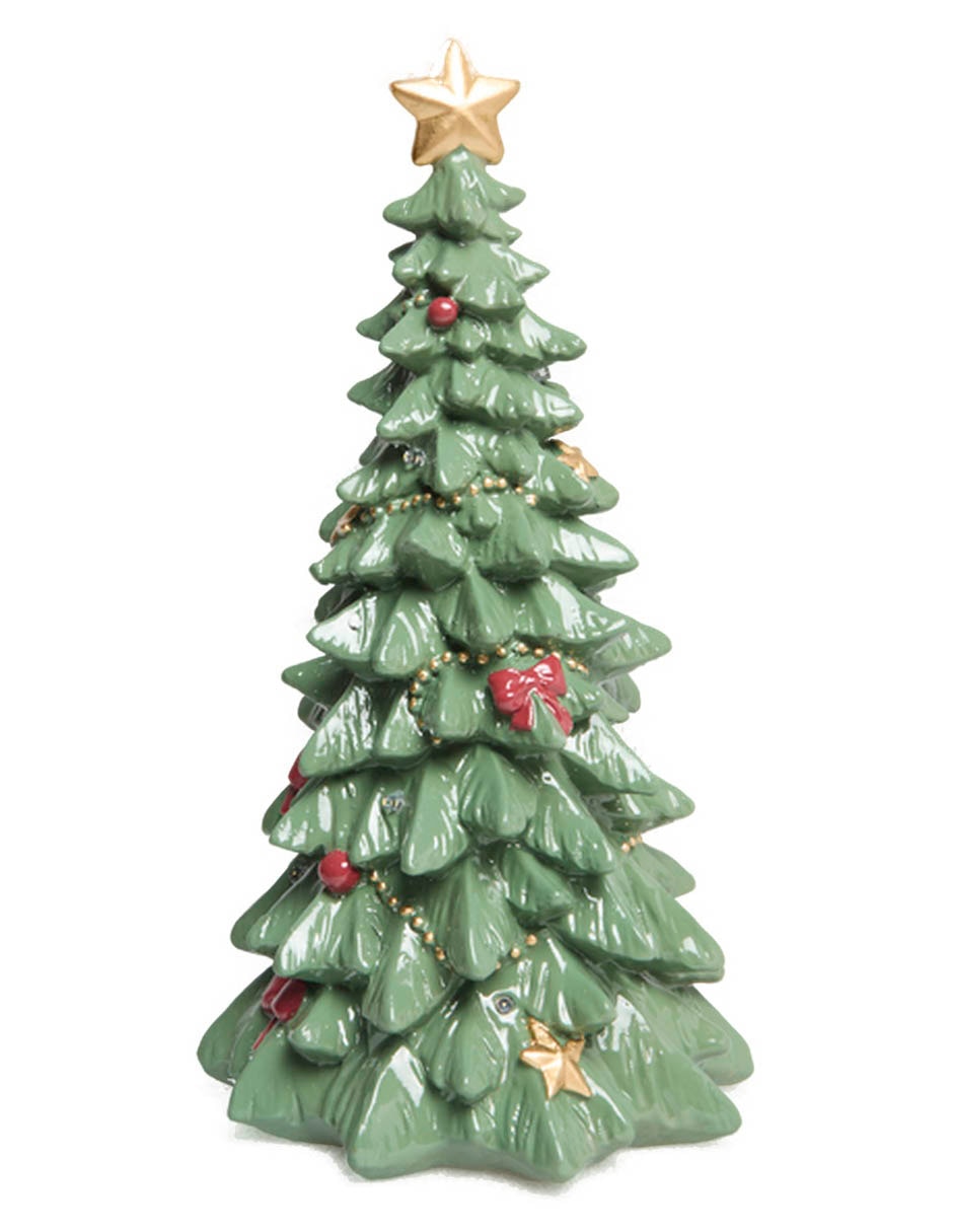 Figura decorativa navideña de árbol de resina 1