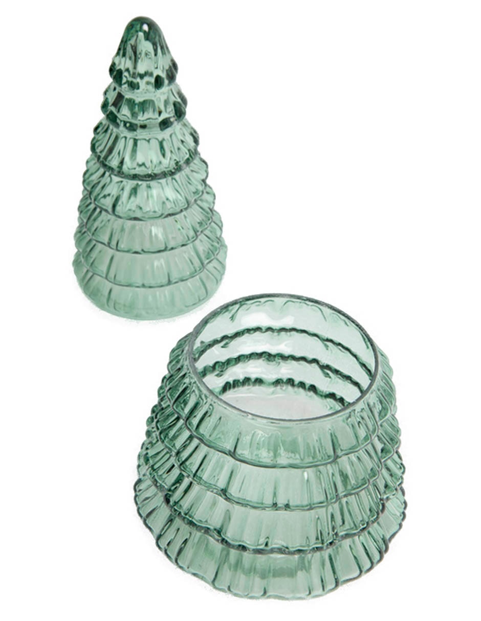 Figura decorativa de árbol navidad de vidrio