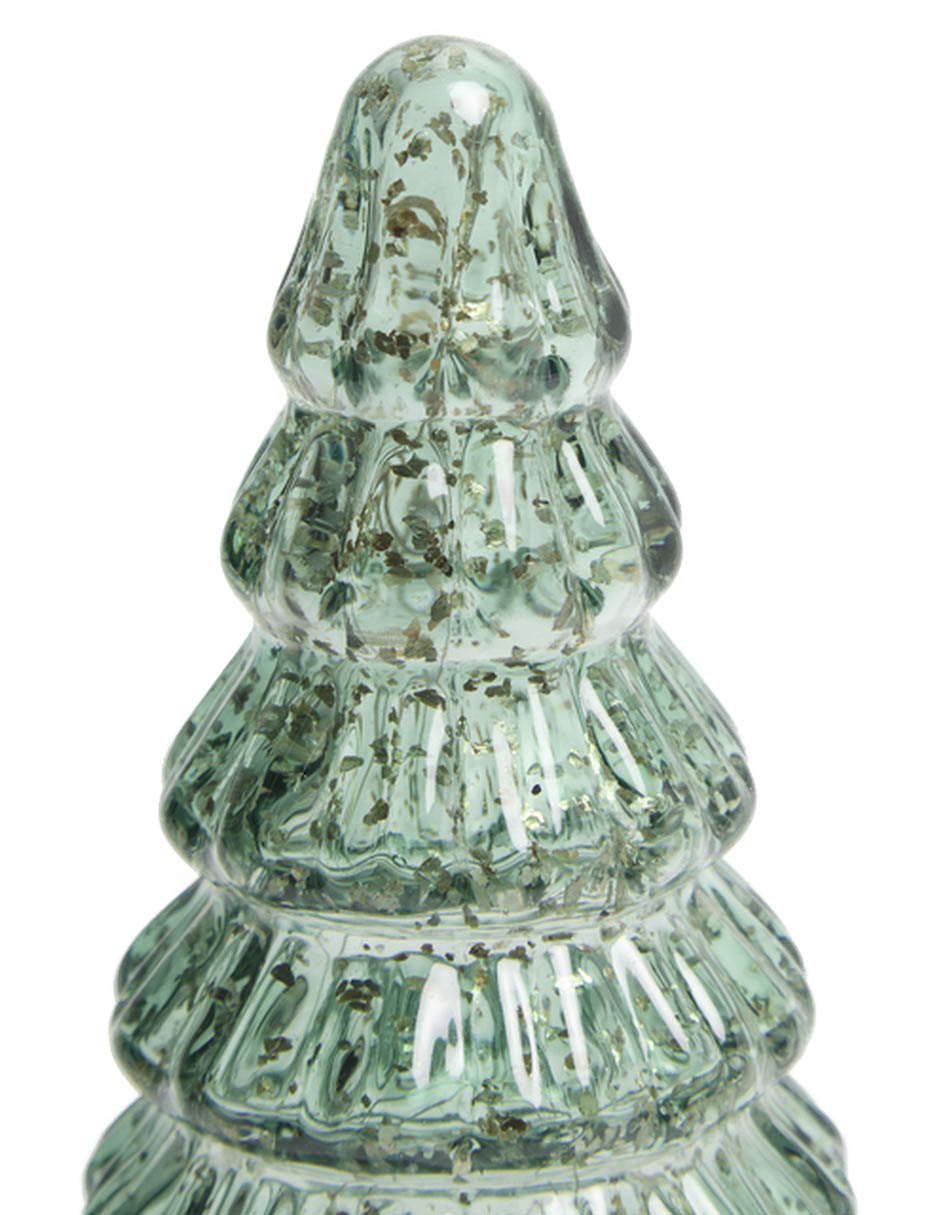 Figura decorativa navideña de árbol de vidrio