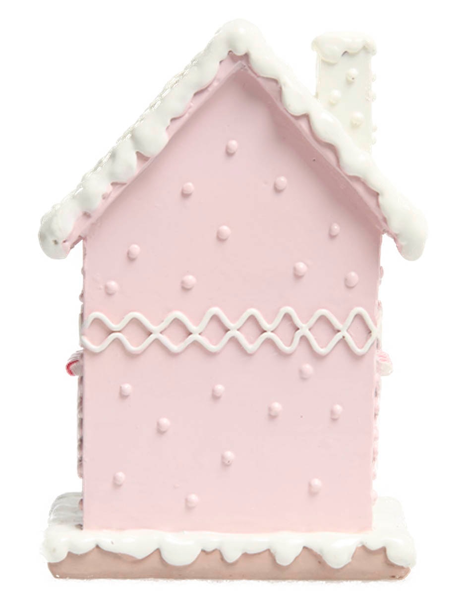 Figura decorativa navideña de casa de Jenjibre de resina 3