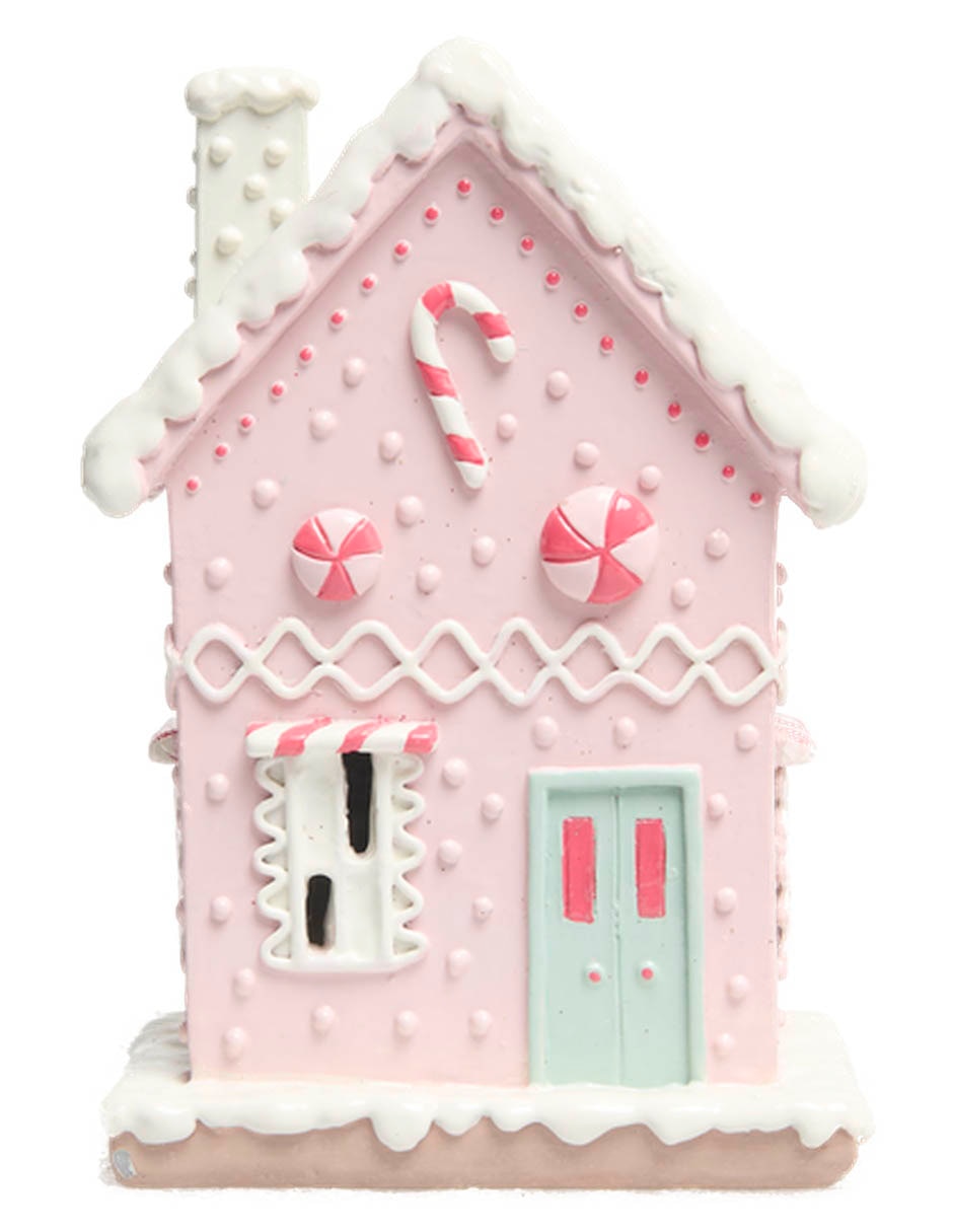 Figura decorativa navideña de casa de Jenjibre de resina 1