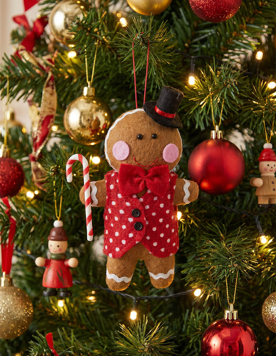 Ornamento navideño muñeco jengibre Roja Ornamento navideño muñeco jengibre Roja
