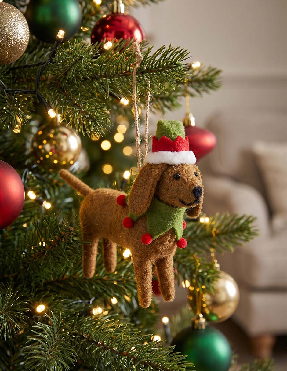 Ornamento navideño perro Ornamento navideño perro