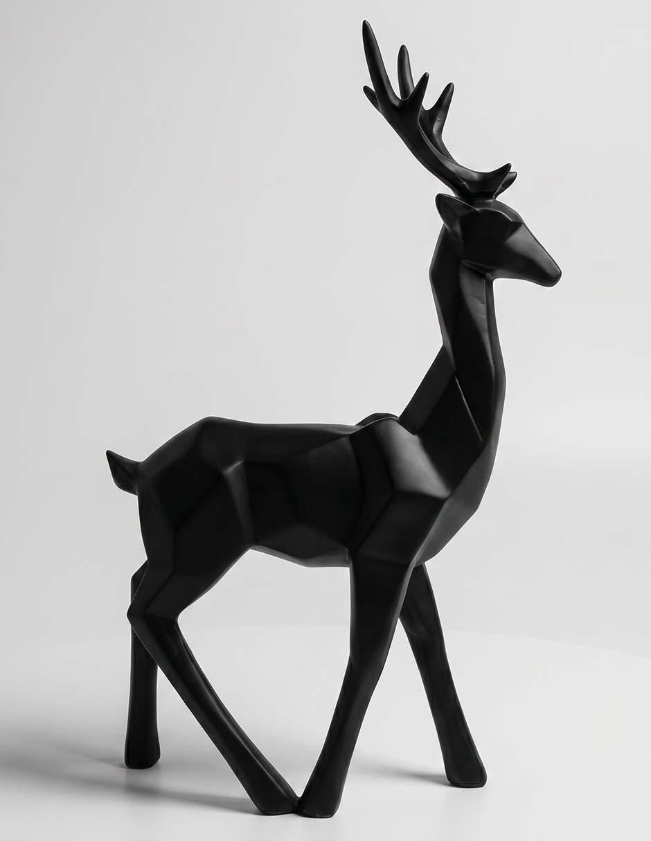 Figura decorativa de reno de resina