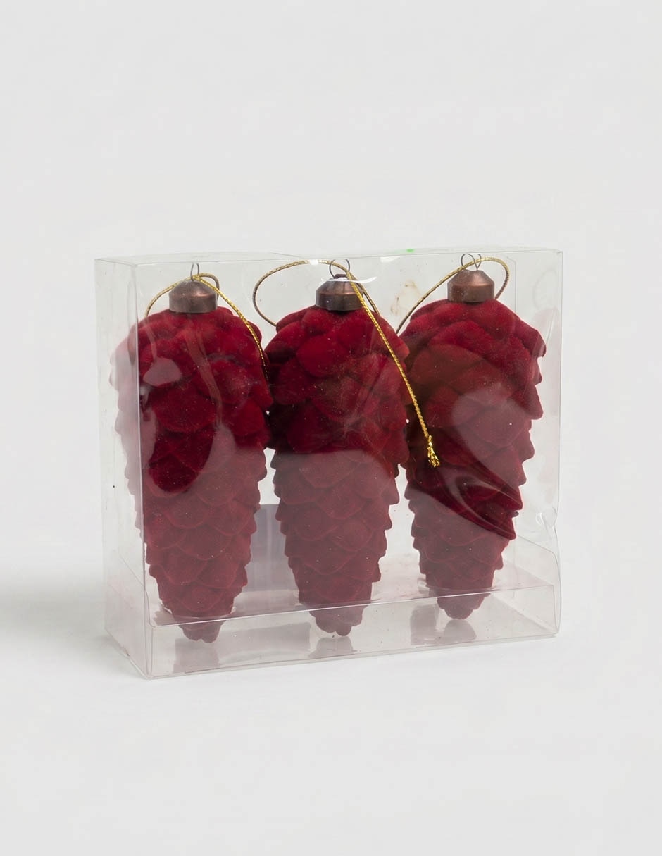 Set de ornamentos navideños piñas 2