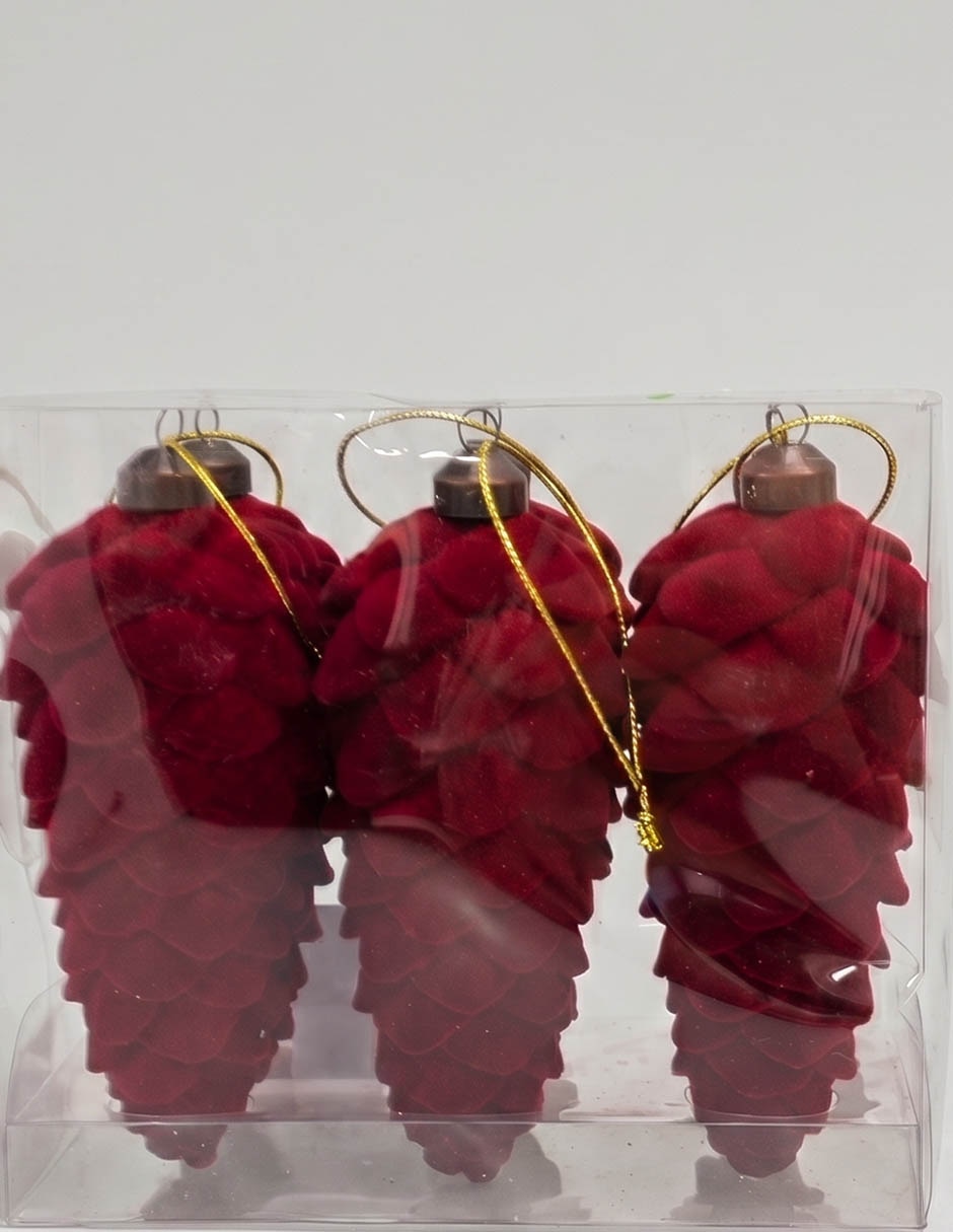 Set de ornamentos navideños piñas 3