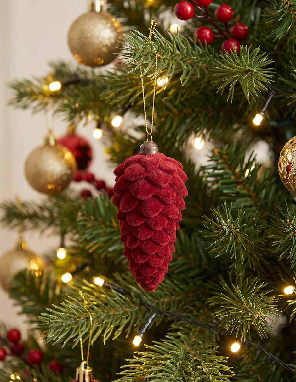 Set de ornamentos navideños piñas